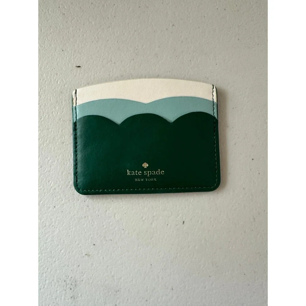 Kate Spade Gemma Cloud Mist Smooth Leather Small Dual-Sided Slim Card Holder